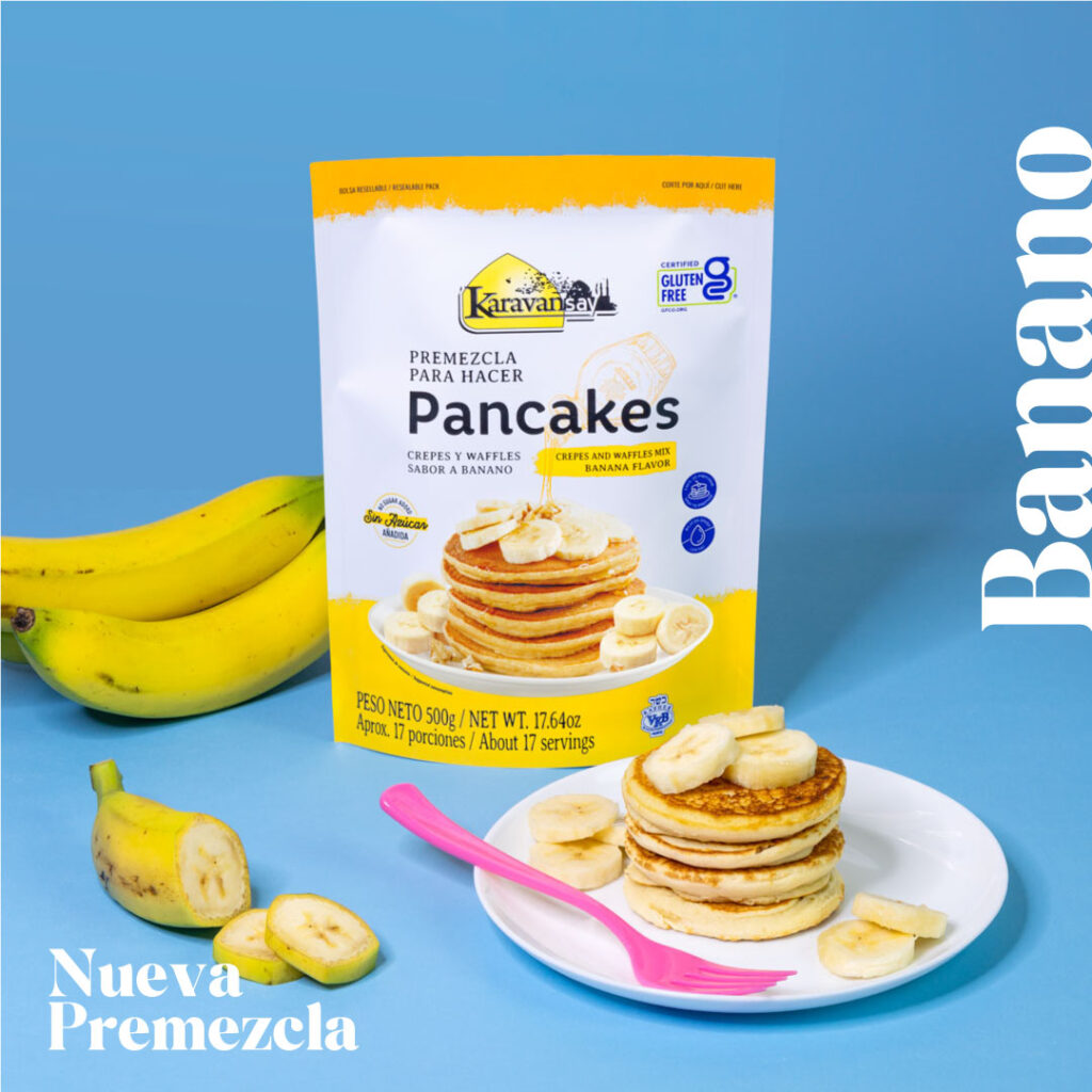 Premezcla Para Hacer Pancakes Crepes Y Waffles Banano X500g Karavansay