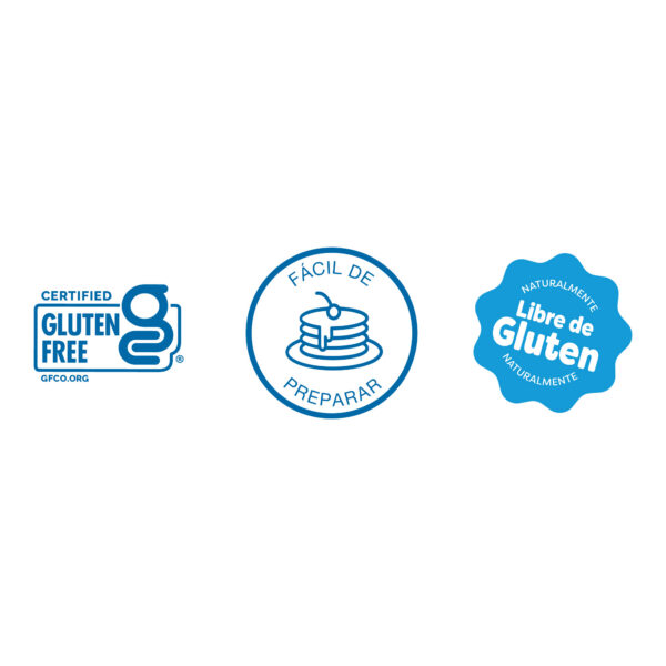 Sellos de beneficios de la premezcla para pancakes Karavansay, libre de gluten, fácil de preparar y producto natural