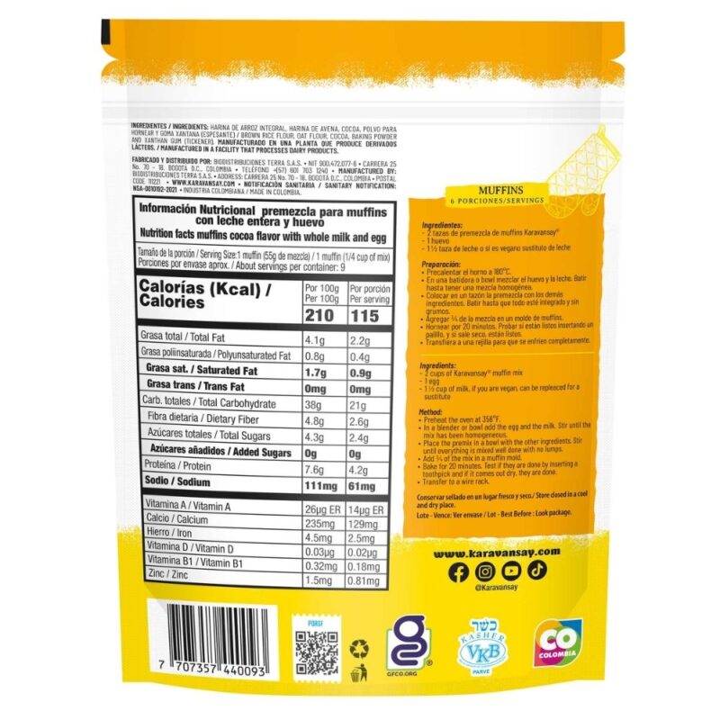 Premezcla para hacer muffins sabor cocoa 500g - Imagen 4