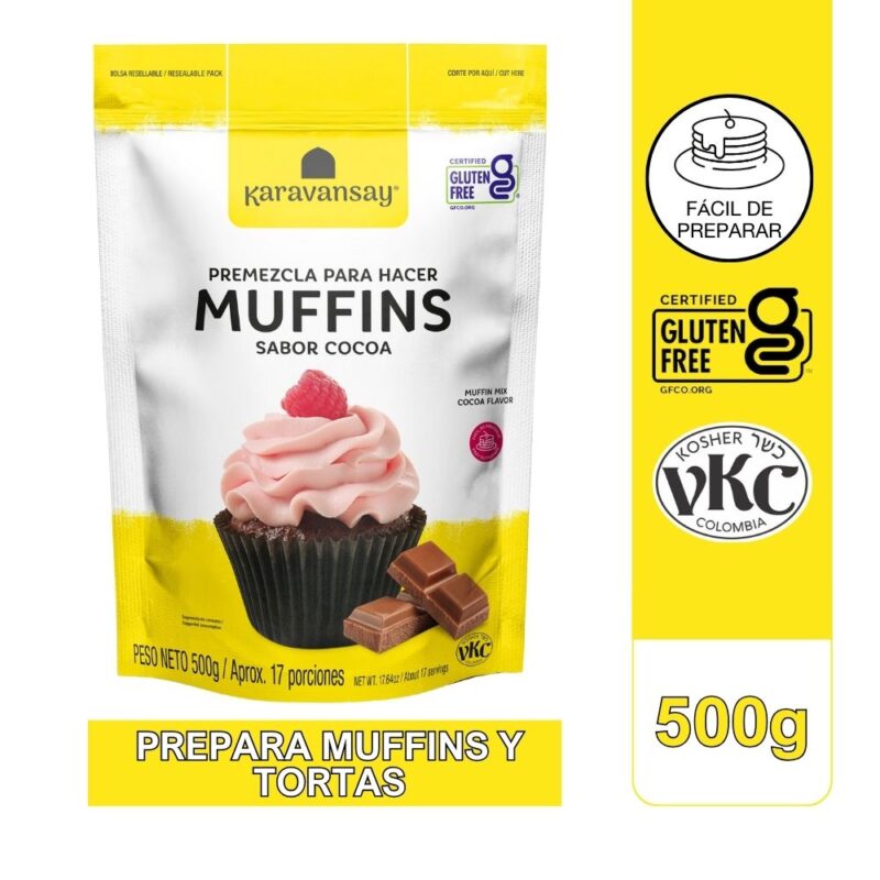 Premezcla para hacer muffins sabor cocoa 500g