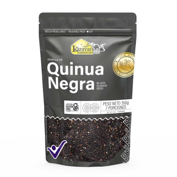 Quinua-negra en-semilla sin gluten karavansay excelente fuente de fibra y proteína 100% natural, libre de saponina, no necesita lavarse, fácil de preparar