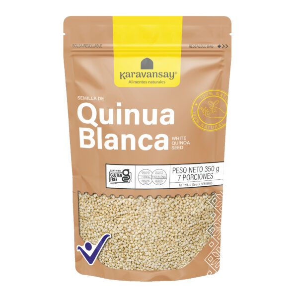 Quinua blanca Karavansay en bolsa resellable, grano natural para cocinar