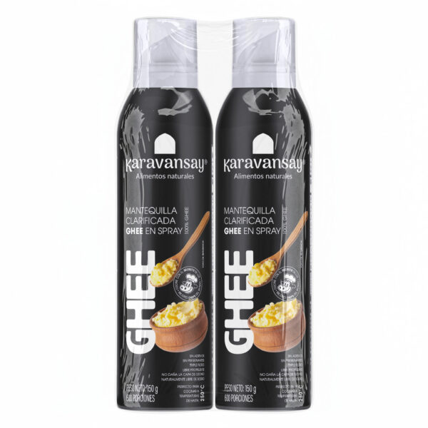 Dúo pack de Ghee Original Karavansay en spray, mantequilla clarificada en dos envases frontales