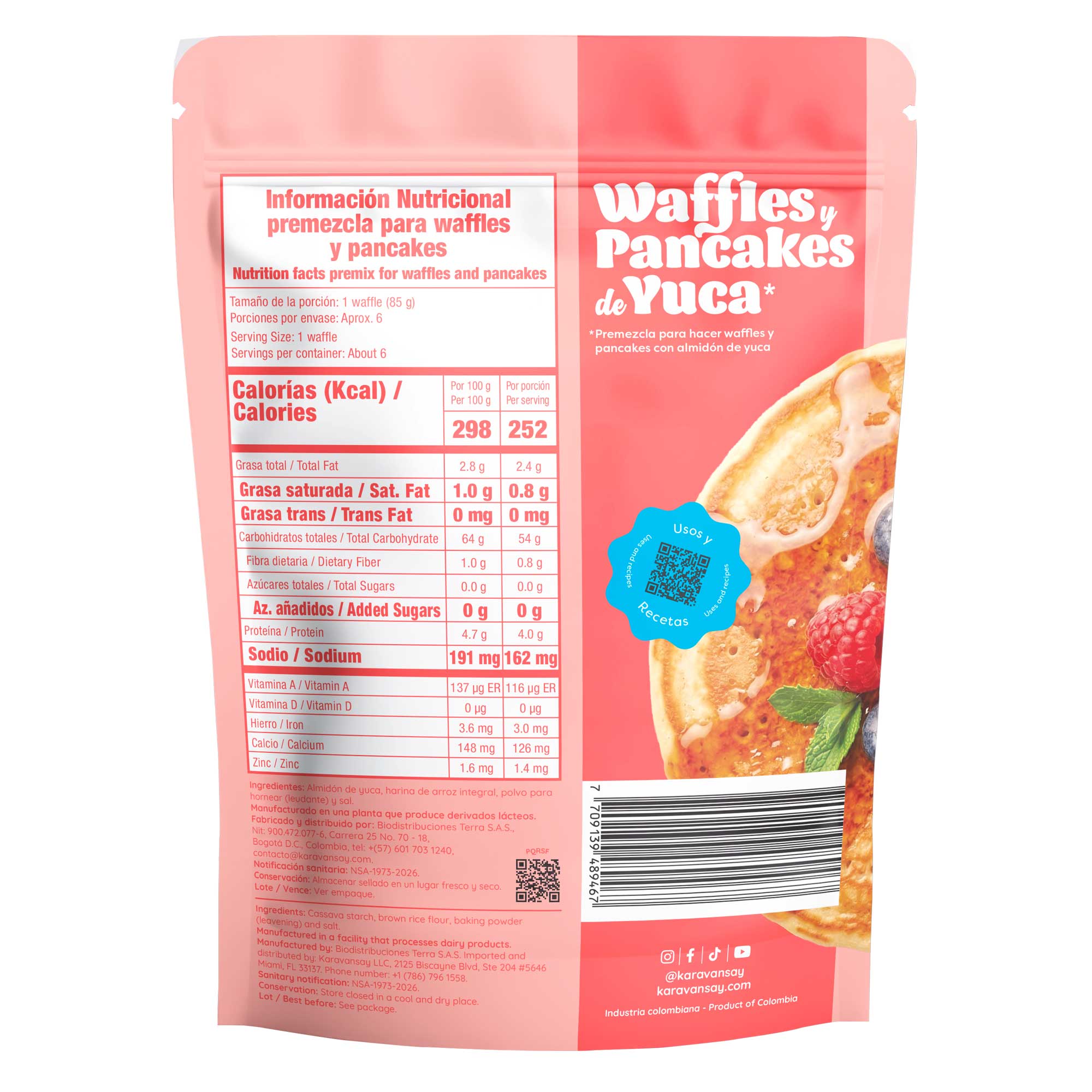 Premezcla para waffles y pancakes de yuca x500g - Imagen 2